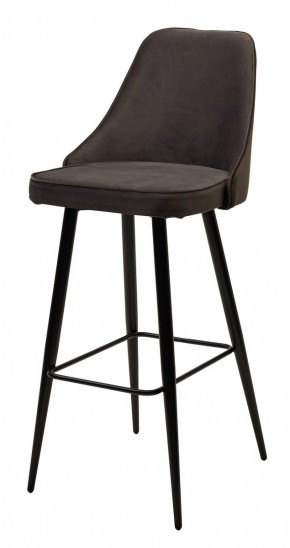 Барный стул NEPAL-BAR ГРАФИТ #14, велюр/ черный каркас (H=78cm) М-City в Березниках - berezniki.ok-mebel.com | фото