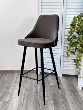 Барный стул NEPAL-BAR ГРАФИТ #14, велюр/ черный каркас (H=78cm) М-City в Березниках - berezniki.ok-mebel.com | фото 6
