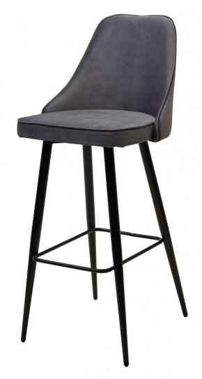 Барный стул NEPAL-BAR СЕРЫЙ #27, велюр/ черный каркас (H=78cm) М-City в Березниках - berezniki.ok-mebel.com | фото