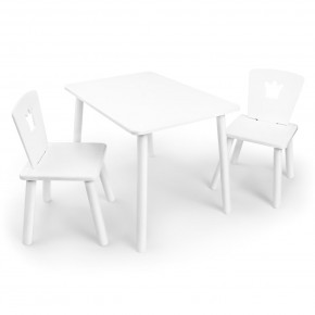 Детский комплект стол и два стула «Корона» Rolti Baby (белый/белый, массив березы/мдф) в Березниках - berezniki.ok-mebel.com | фото