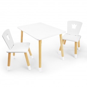 Детский комплект стол и два стула «Корона» Rolti Baby (белый/береза, массив березы/мдф) в Березниках - berezniki.ok-mebel.com | фото