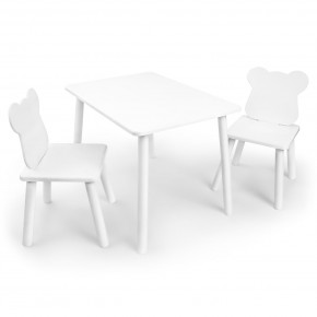 Детский комплект стол и два стула «Мишка» Rolti Baby (белый/белый, массив березы/мдф) в Березниках - berezniki.ok-mebel.com | фото