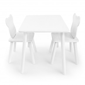 Детский комплект стол и два стула Мишка Rolti Baby с накладкой Алфавит (белая столешница/белое сиденье/белые ножки) в Березниках - berezniki.ok-mebel.com | фото 2