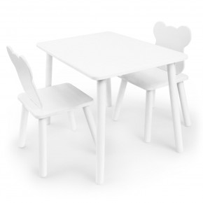 Детский комплект стол и два стула Мишка Rolti Baby с накладкой Алфавит (белая столешница/белое сиденье/белые ножки) в Березниках - berezniki.ok-mebel.com | фото 3