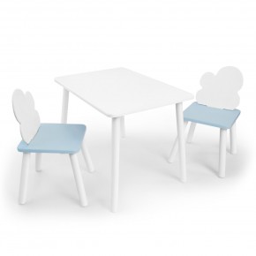 Детский комплект стол и два стула «Облачко» Rolti Baby (белый/голубой, массив березы/мдф) в Березниках - berezniki.ok-mebel.com | фото