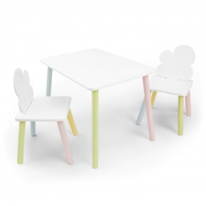 Детский комплект стол и два стула «Облачко» Rolti Baby (белый/цветной, массив березы/мдф) в Березниках - berezniki.ok-mebel.com | фото