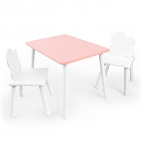 Детский комплект стол и два стула «Облачко» Rolti Baby (розовый/белый, массив березы/мдф) в Березниках - berezniki.ok-mebel.com | фото
