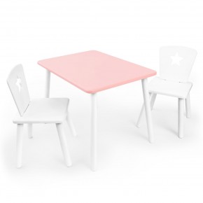 Детский комплект стол и два стула «Звезда» Rolti Baby (розовый/белый, массив березы/мдф) в Березниках - berezniki.ok-mebel.com | фото