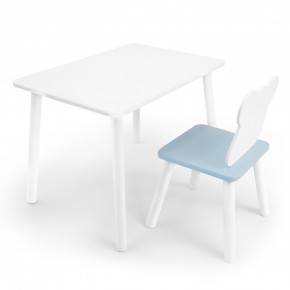 Детский комплект стол и стул «Мишка» Rolti Baby (белый/голубой, массив березы/мдф) в Березниках - berezniki.ok-mebel.com | фото