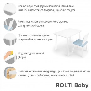Детский комплект стол и стул «Мишка» Rolti Baby  (голубая столешница/белое сиденье/белые ножки) в Березниках - berezniki.ok-mebel.com | фото 4
