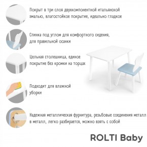 Детский комплект стол и стул «Мишка» Rolti Baby  (голубая столешница/голубое сиденье/белые ножки) в Березниках - berezniki.ok-mebel.com | фото 4
