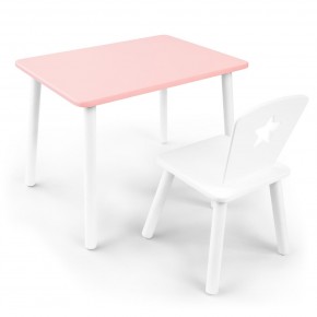 Детский комплект стол и стул «Звезда» Rolti Baby (розовый/белый, массив березы/мдф) в Березниках - berezniki.ok-mebel.com | фото 1