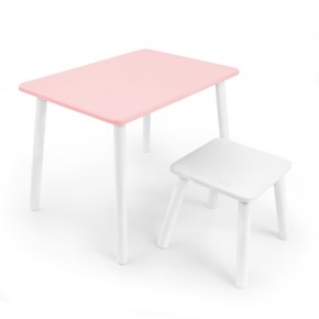 Детский комплект стол и табурет Rolti Baby (розовая столешница/белое сиденье/белые ножки) в Березниках - berezniki.ok-mebel.com | фото 1