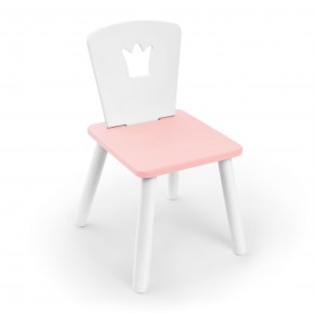 Детский стул Rolti Baby «Корона» (белый/розовый/белый, массив березы/мдф) в Березниках - berezniki.ok-mebel.com | фото