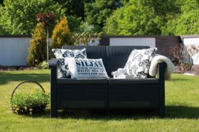 Диван пластиковый Корфу (Corfu love seat) графит в Березниках - berezniki.ok-mebel.com | фото 5