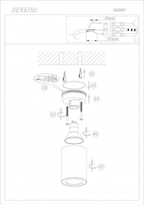 DK3007-BK Накладной светильник влагозащ., IP 44, 15 Вт, GU10, черный, алюминий в Березниках - berezniki.ok-mebel.com | фото 6