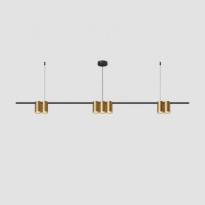 DK4063-BK+SG Подвесной светильник ORBIT, IP20, 7xGU10 LED до 15 Вт, черный + сатинированное золото, алюминий в Березниках - berezniki.ok-mebel.com | фото