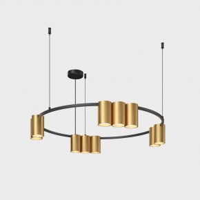 DK4065-BK+SG Подвесной светильник ORBIT , IP20, 10xGU10 LED до 15 Вт, черный + сатинированное золото, алюминий в Березниках - berezniki.ok-mebel.com | фото