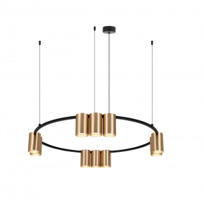 DK4065-BK+SG Подвесной светильник ORBIT , IP20, 10xGU10 LED до 15 Вт, черный + сатинированное золото, алюминий в Березниках - berezniki.ok-mebel.com | фото 3