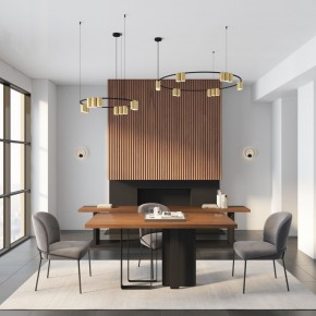 DK4065-BK+SG Подвесной светильник ORBIT , IP20, 10xGU10 LED до 15 Вт, черный + сатинированное золото, алюминий в Березниках - berezniki.ok-mebel.com | фото 4