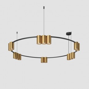 DK4067-BK+SG Подвесной светильник ORBIT, IP20, 15xGU10 LED, до 15 Вт, черный + сатинированное золото, алюминий в Березниках - berezniki.ok-mebel.com | фото 2