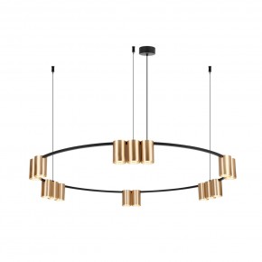DK4067-BK+SG Подвесной светильник ORBIT, IP20, 15xGU10 LED, до 15 Вт, черный + сатинированное золото, алюминий в Березниках - berezniki.ok-mebel.com | фото 3