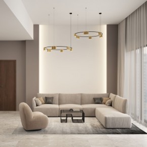 DK4067-BK+SG Подвесной светильник ORBIT, IP20, 15xGU10 LED, до 15 Вт, черный + сатинированное золото, алюминий в Березниках - berezniki.ok-mebel.com | фото 4