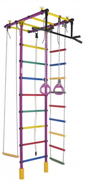 ДСК Атлант цв.фиолетовый радуга: турник, кольца, канат, трапеция, веревочная лестница в Березниках - berezniki.ok-mebel.com | фото