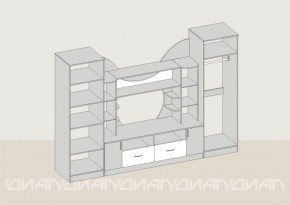 Гостиная Аллегро с 2 шкафами вариант-5 (Ясень светлый/тёмный) в Березниках - berezniki.ok-mebel.com | фото 2