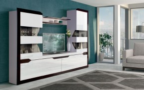 Гостиная Ронда 2 Белый глянец/венге в Березниках - berezniki.ok-mebel.com | фото