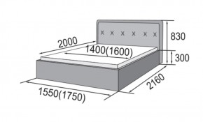 ГРЕТА Кровать 1400 (экокожа бежевая) в Березниках - berezniki.ok-mebel.com | фото 2