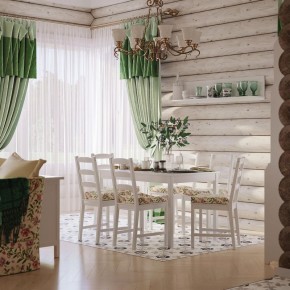 Комлект Вествик обеденный стол и четыре стула, массив сосны, цвет белый в Березниках - berezniki.ok-mebel.com | фото