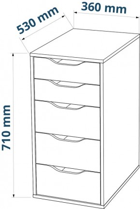 Комод Ингар белый с пятью выдвижными ящиками в Березниках - berezniki.ok-mebel.com | фото 3