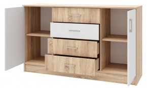 БЕАТРИС Комод К1400 (Дуб Сонома/Белый глянец) в Березниках - berezniki.ok-mebel.com | фото 2