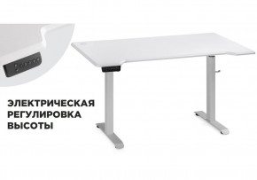 Компьютерный стол Маркос с механизмом подъема 140х80х75 белый / шагрень белая в Березниках - berezniki.ok-mebel.com | фото 1