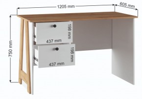 Компьютерный стол Теодора белый / крафт золотой в Березниках - berezniki.ok-mebel.com | фото 3