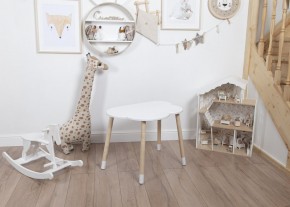 Комплект детский стол ОБЛАЧКО и стул ЗВЕЗДА ROLTI Baby (белая столешница/белое сиденье/береза ножки) в Березниках - berezniki.ok-mebel.com | фото