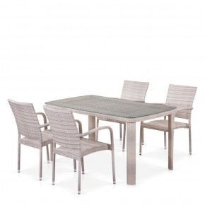 Комплект плетеной мебели T256C/Y376C-W85 Latte (4+1) + подушки на стульях в Березниках - berezniki.ok-mebel.com | фото