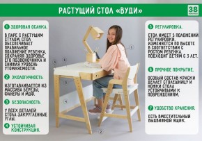 Комплект растущий стол и стул с чехлом 38 попугаев «Вуди» (Белый, Белый, Клетка) в Березниках - berezniki.ok-mebel.com | фото