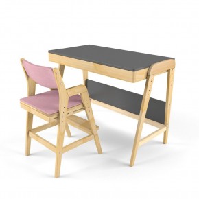 Комплект растущий стол и стул с чехлом 38 попугаев «Вуди» (Серый, Береза, Розовый) в Березниках - berezniki.ok-mebel.com | фото