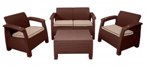 Комплект уличной мебели Yalta Premium Terrace Set (Ялта) шоколадый (+подушки под спину) в Березниках - berezniki.ok-mebel.com | фото