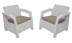 Комплект уличной мебели Yalta Premium Terrace Triple Set (Ялта) белый (+подушки под спину) в Березниках - berezniki.ok-mebel.com | фото 4