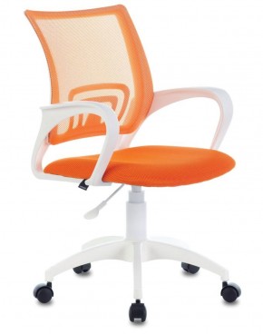 Кресло BRABIX "Fly MG-396W", пластик белый, сетка, оранжевое, 532401, MG-396W_532401 в Березниках - berezniki.ok-mebel.com | фото