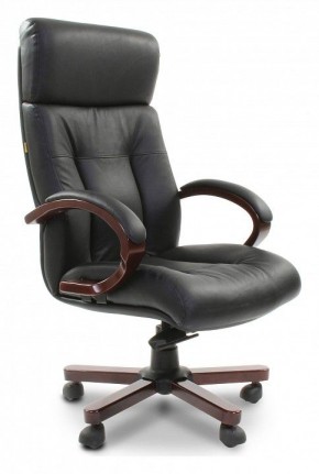 Кресло для руководителя Chairman 421 черный/орех темный, черный в Березниках - berezniki.ok-mebel.com | фото 1