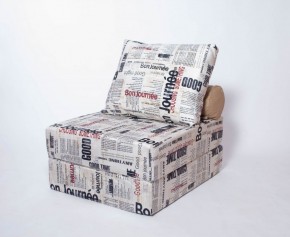 Кресло-кровать-пуф бескаркасное Прайм (Газета) в Березниках - berezniki.ok-mebel.com | фото