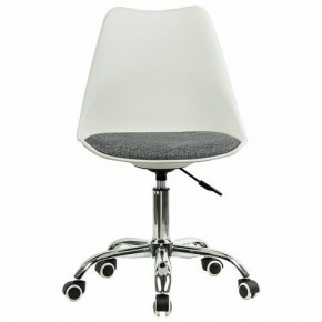 Кресло стул BRABIX "Eames MG-310 CH", хром, пластик белый, ткань серая, 532924 в Березниках - berezniki.ok-mebel.com | фото