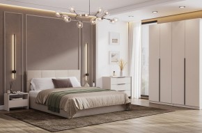 Кровать двойная №4 с основанием (Бежевый) в Березниках - berezniki.ok-mebel.com | фото 3