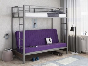 Кровать двухъярусная с диваном "Мадлен" (Серый/Фиолетовый) в Березниках - berezniki.ok-mebel.com | фото