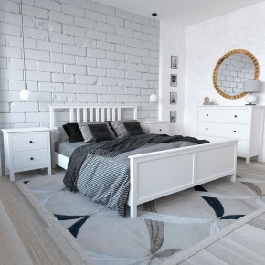 Кровать Ф-156.02 двухспальная 160х200 из массива сосны, цвет белый в Березниках - berezniki.ok-mebel.com | фото