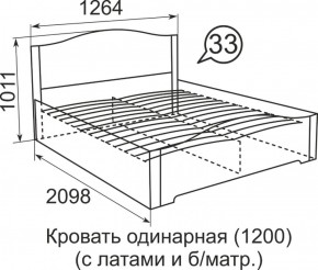 Кровать с латами Виктория 1200*2000 в Березниках - berezniki.ok-mebel.com | фото 4